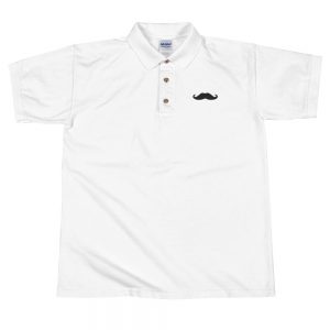 Mustache Embroidered Polo Shirt