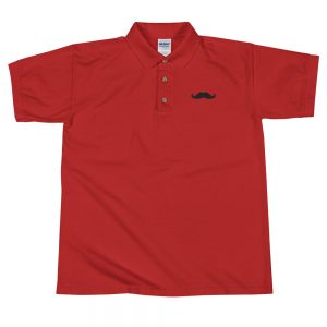 Mustache Embroidered Polo Shirt